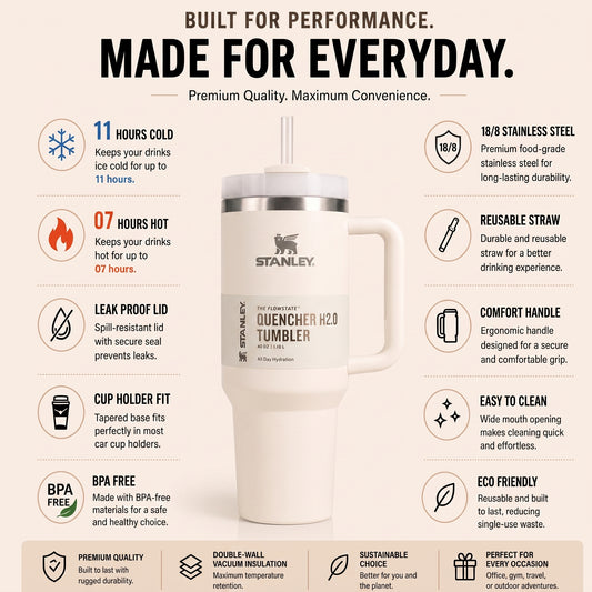 Matte White 40oz Premium Insulated Travel Tumbler